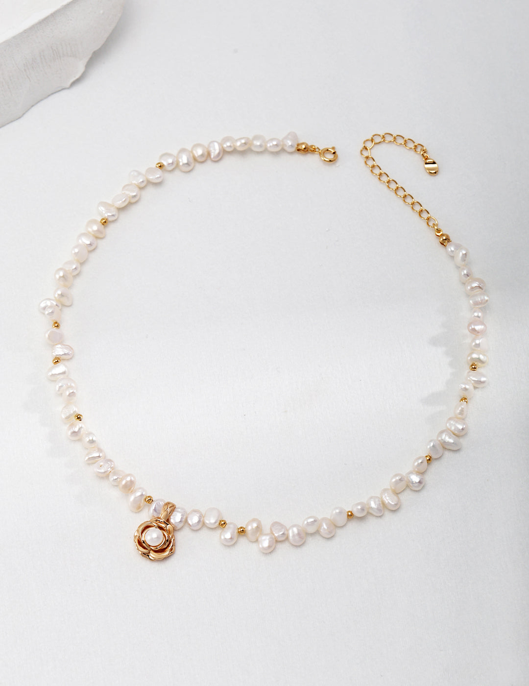 Camellia Style Natural Pearl Necklace|Symbol of Pure Love