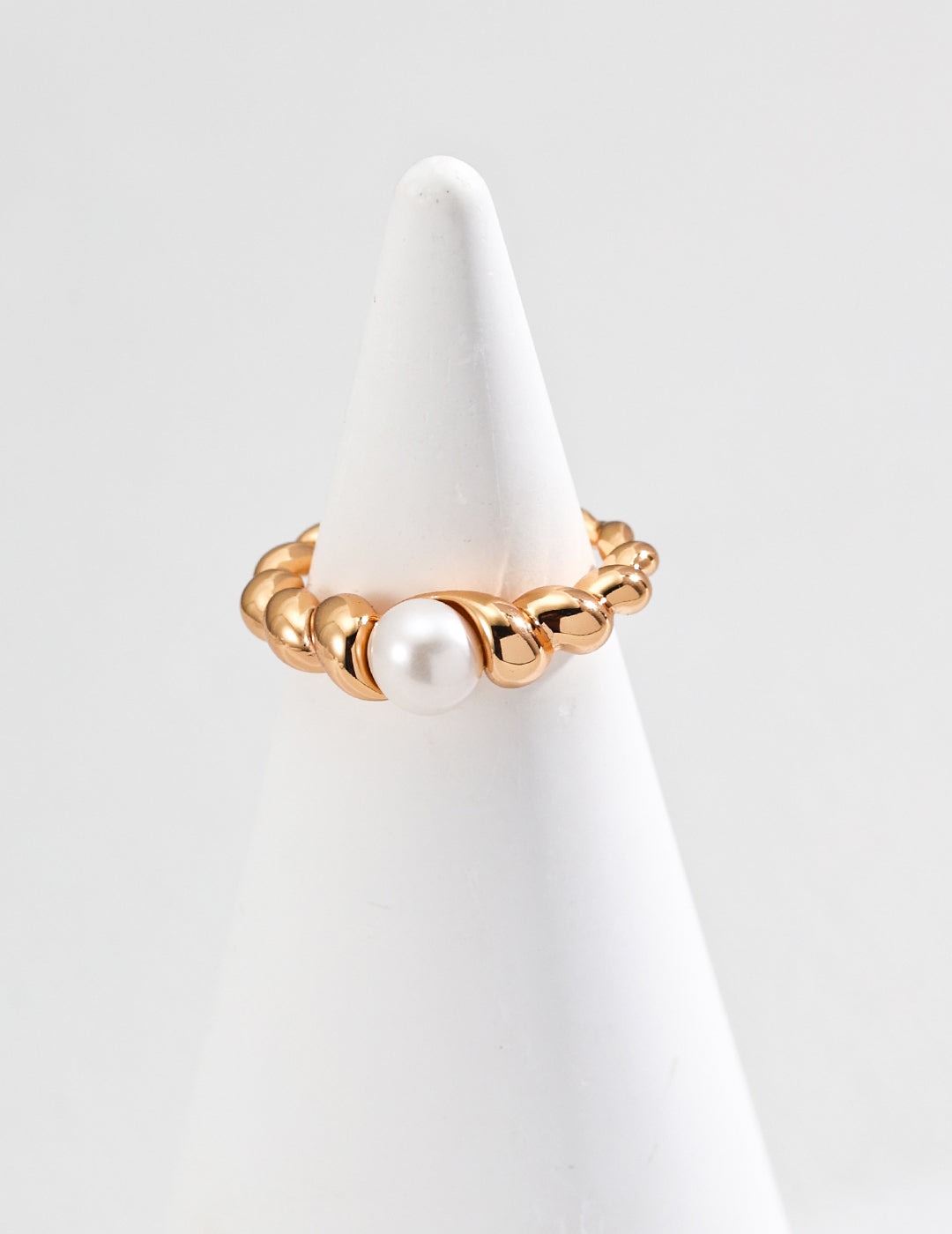 Minimalist Natural Pearl Ring|Retro Gold & White Gold Timeless Elegance