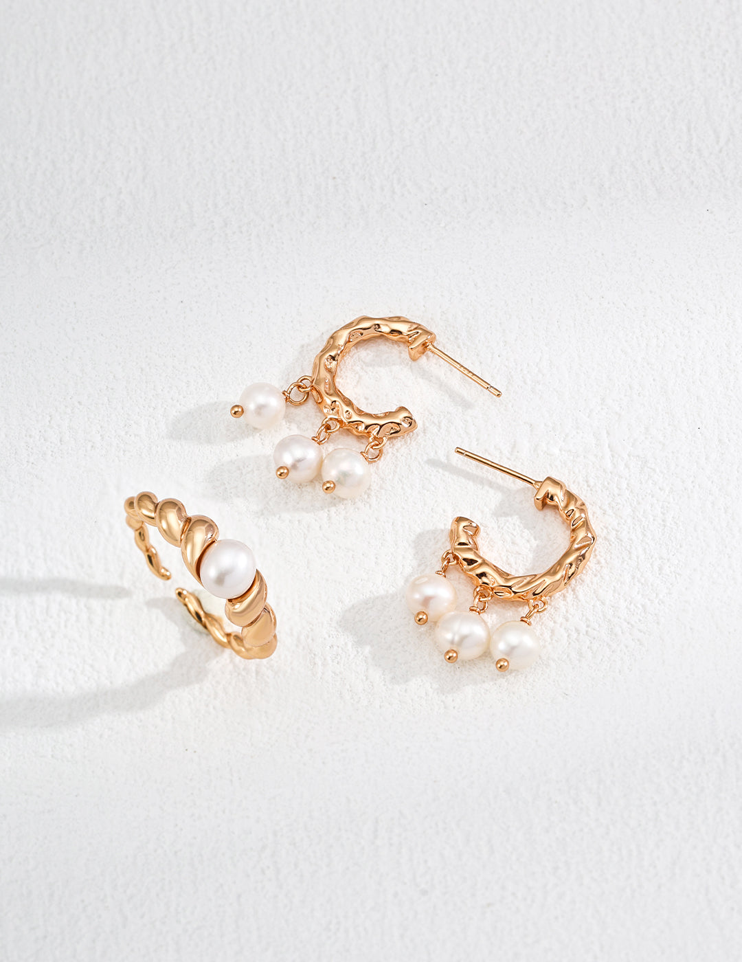 Minimalist Natural Pearl Ring|Retro Gold & White Gold Timeless Elegance