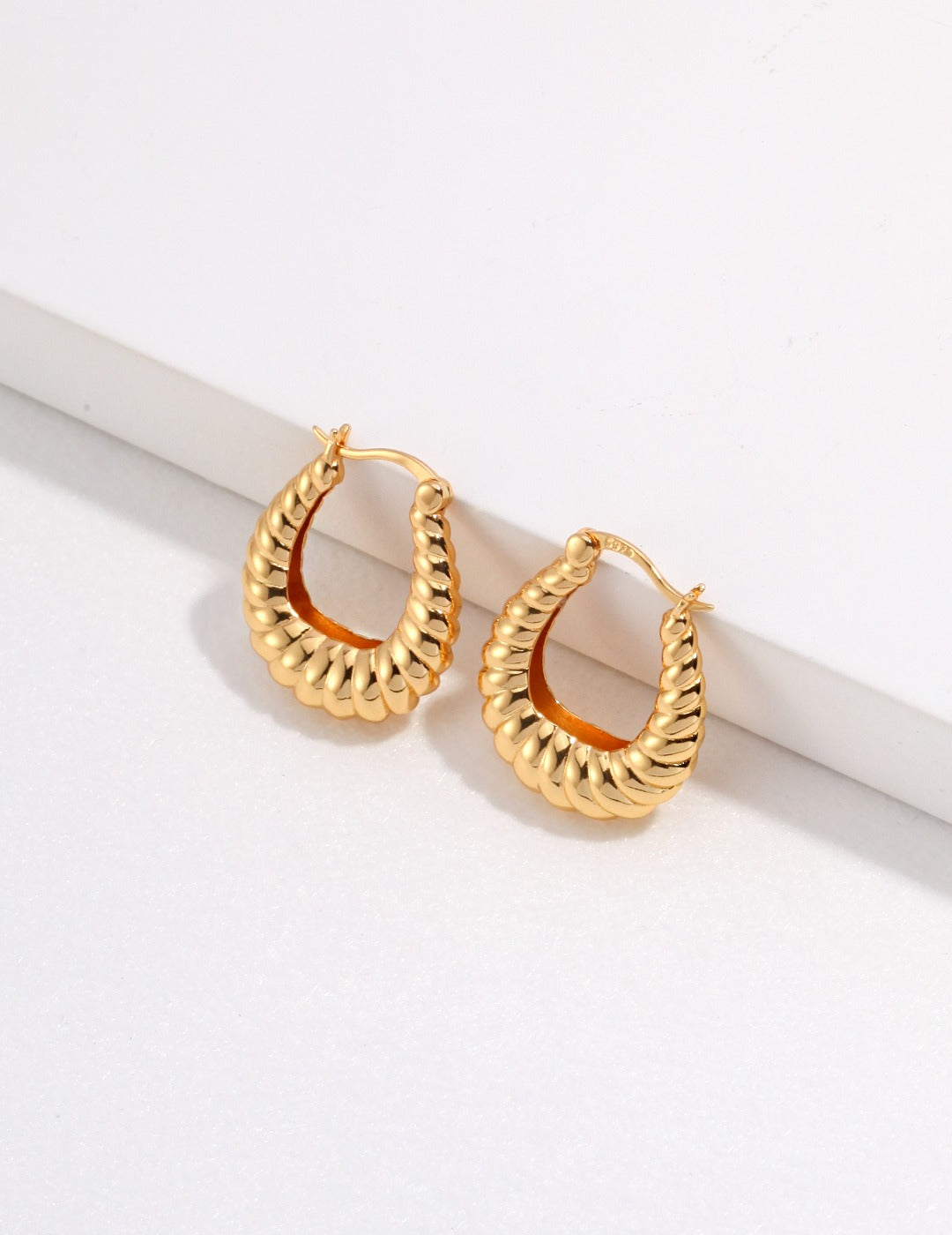 Pure Silver Retro Earrings|Retro Gold & White Gold Vintage Elegance