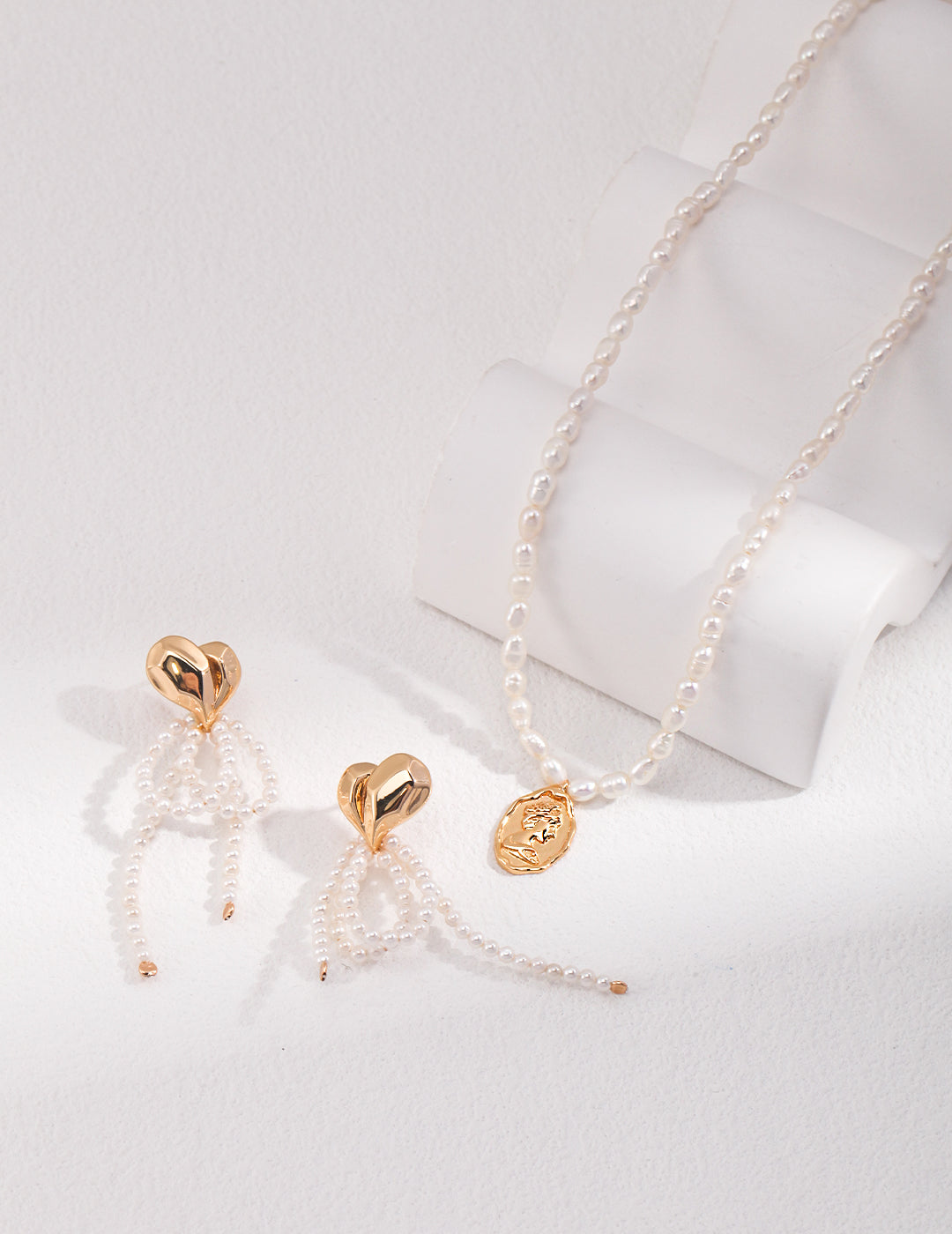 Rice Pearl Pure Silver Necklace|Retro Gold Timeless Elegance