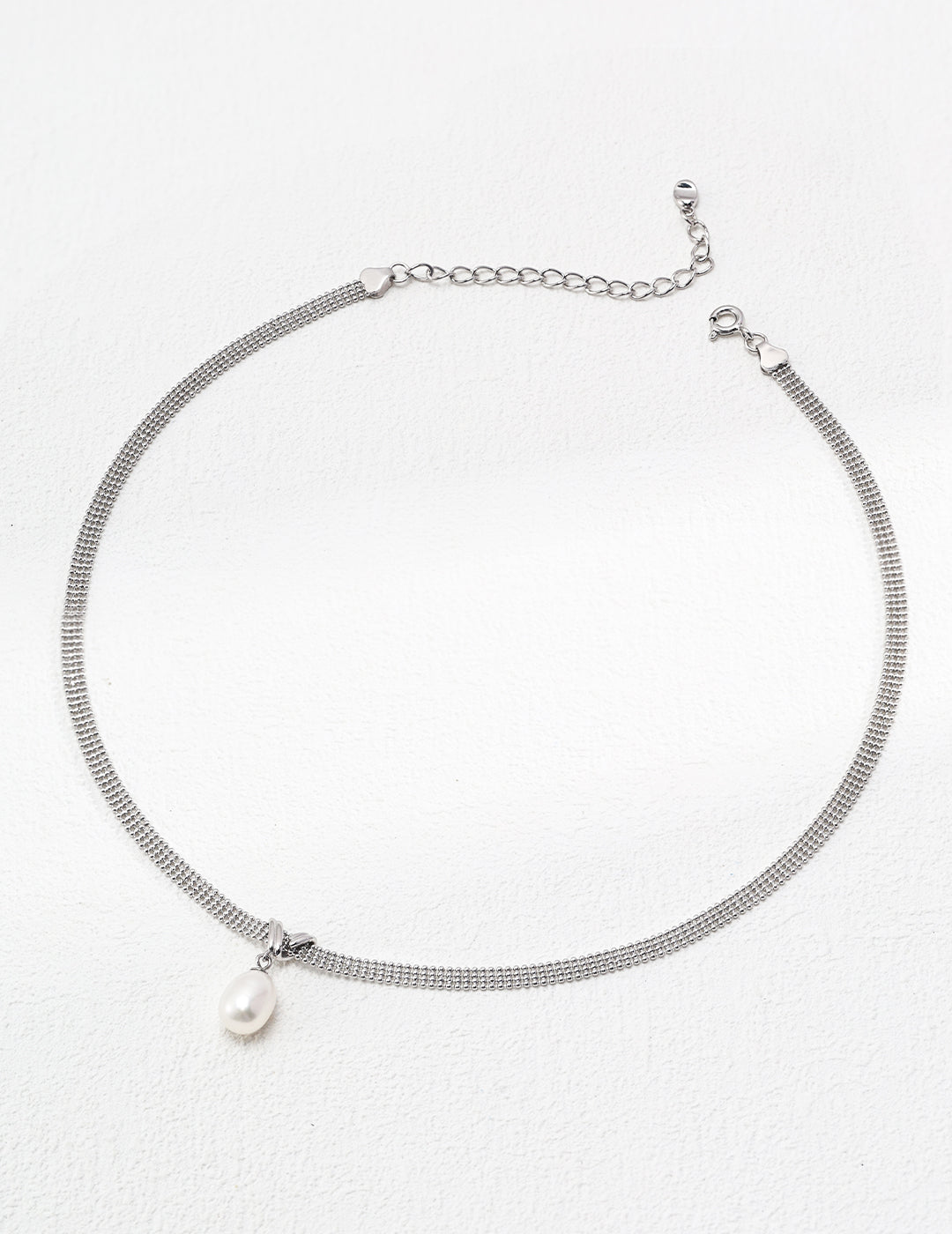 Pure Silver Pearl Necklace|Timeless Elegance in Retro Gold & White Gold