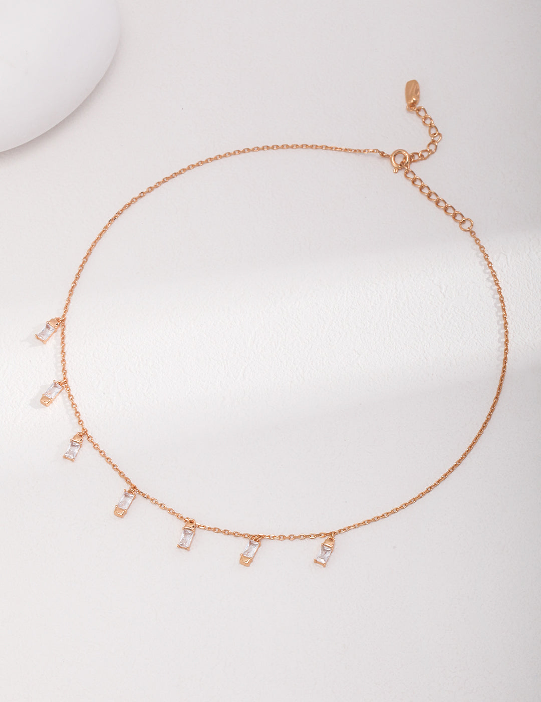 Minimalist Zirconia Necklace|Retro Gold & White Gold Modern Simplicity