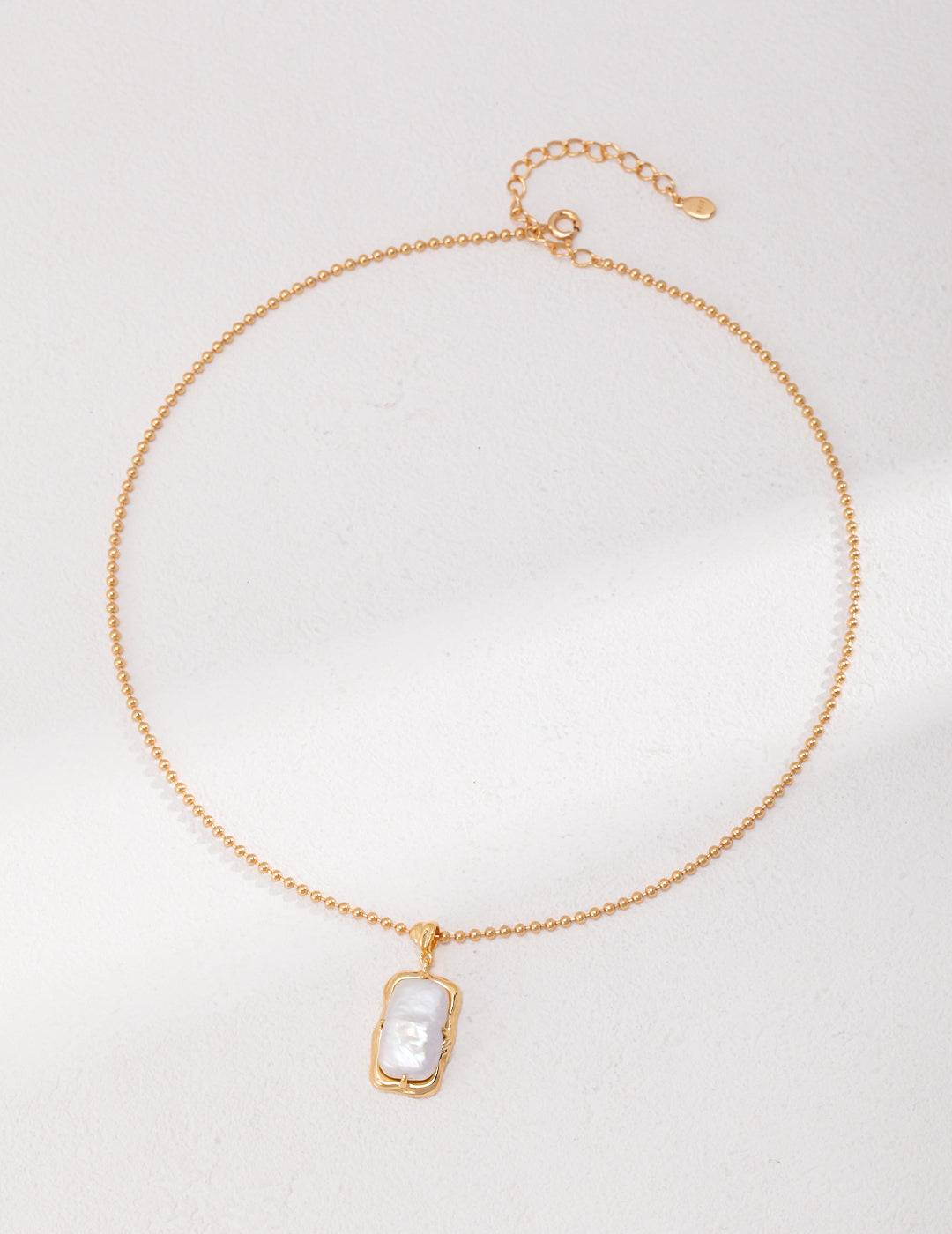 Rectangular Pearl Necklace|Retro Gold Vintage Elegance