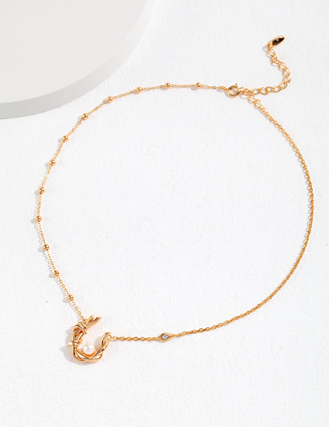 Willow Pearl Necklace|Retro Gold & White Gold Natural Elegance