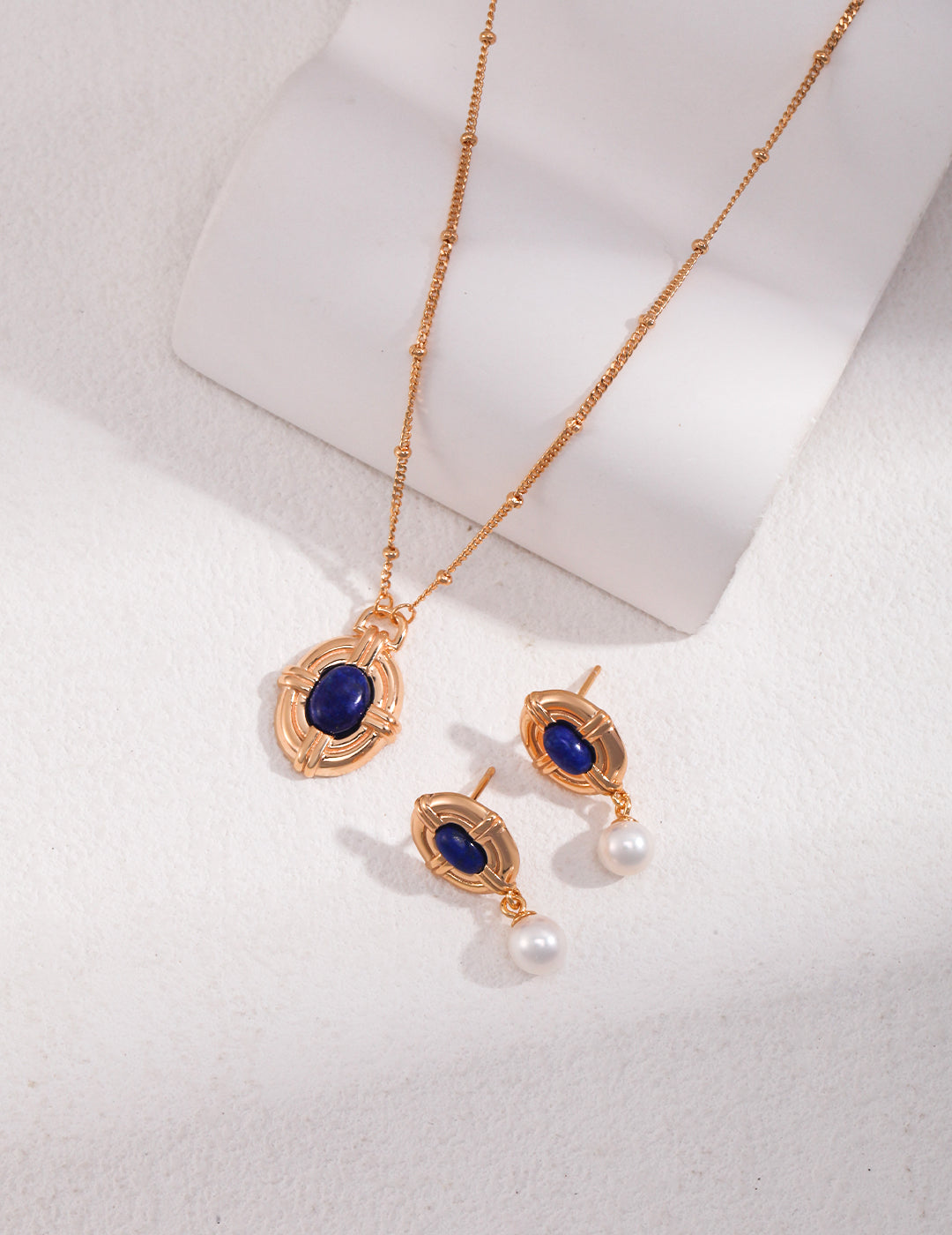 Lapis Lazuli Necklace|Retro Gold Palace-Style Elegance