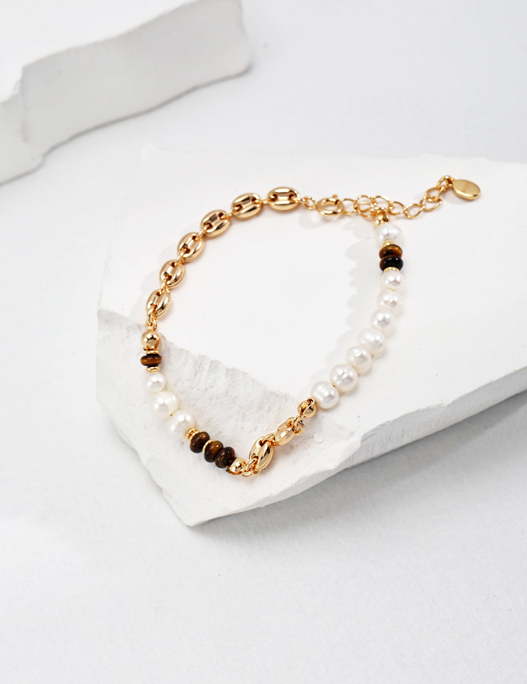 Tiger Eye & Pearl Bracelet|Retro Gold Wealth Protection Charm