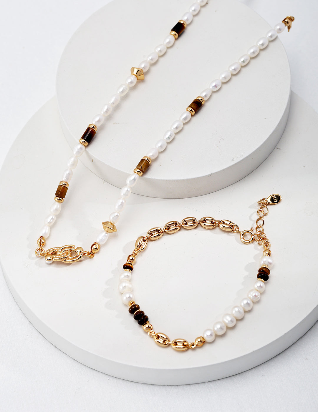 Tiger Eye & Pearl Bracelet|Retro Gold Wealth Protection Charm