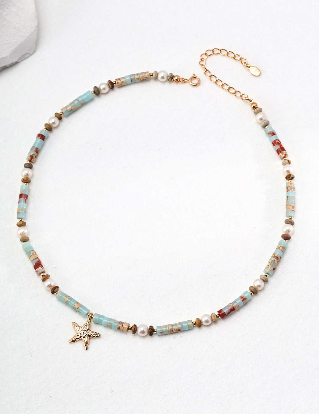 Shoushan Stone & Pearl Pendant Necklace|Vintage Gold Elegance