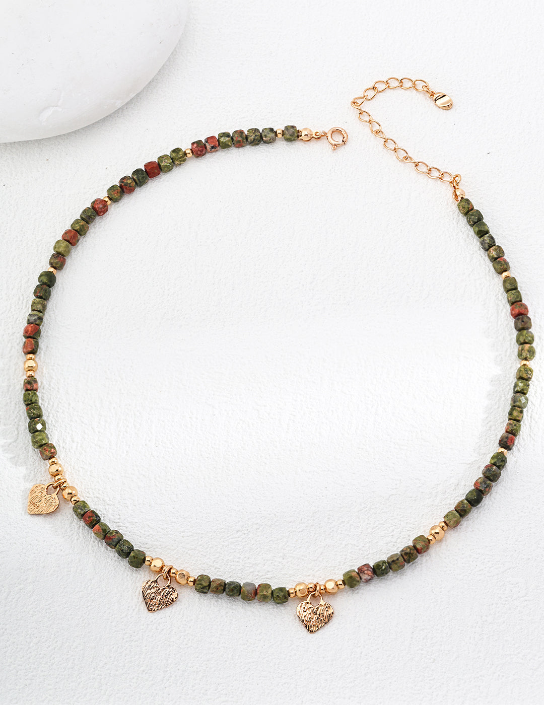 Retro Shoushan Stone Necklace|Vintage Gold Minimalist Charm