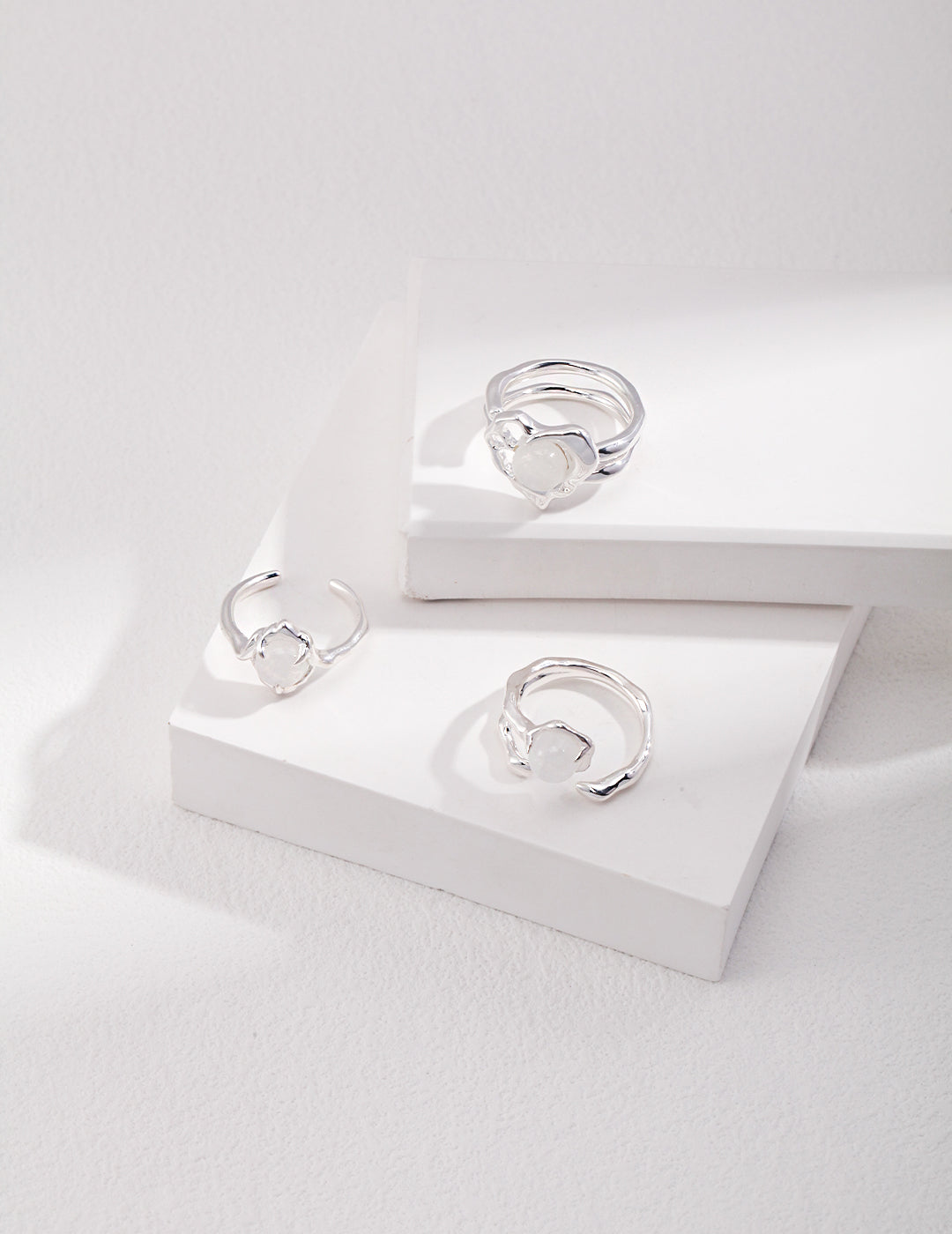 Opal Heart Ring|Organic Glow in Silver