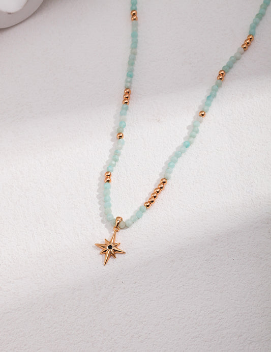 Natural Quartz Jade Necklace｜Retro Gold Celestial Elegance