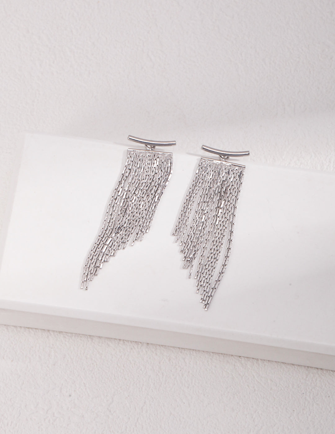 Pure Silver Fringe Earrings｜Retro Gold & White Gold Elegant Dangles