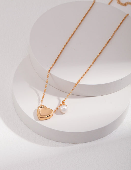 Pearl Heart Necklace｜Romantic Elegance in Retro Gold & White Gold