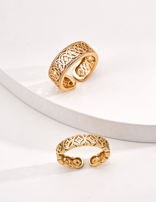 S925 Silver "Money Blessings" Adjustable Ring｜Vintage Wealth