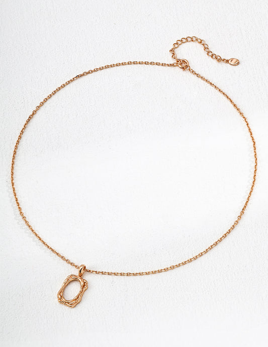 Minimalist Silver Pendant Necklace｜Timeless Layering in Retro Gold & White Gold