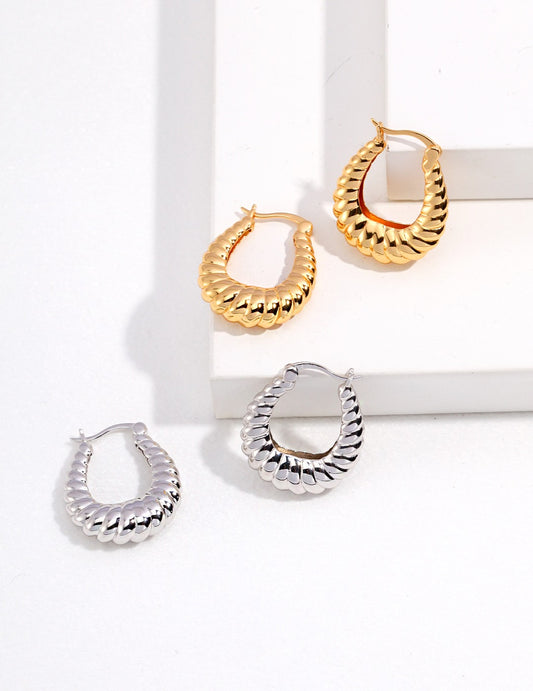 Pure Silver Retro Earrings｜Retro Gold & White Gold Vintage Elegance