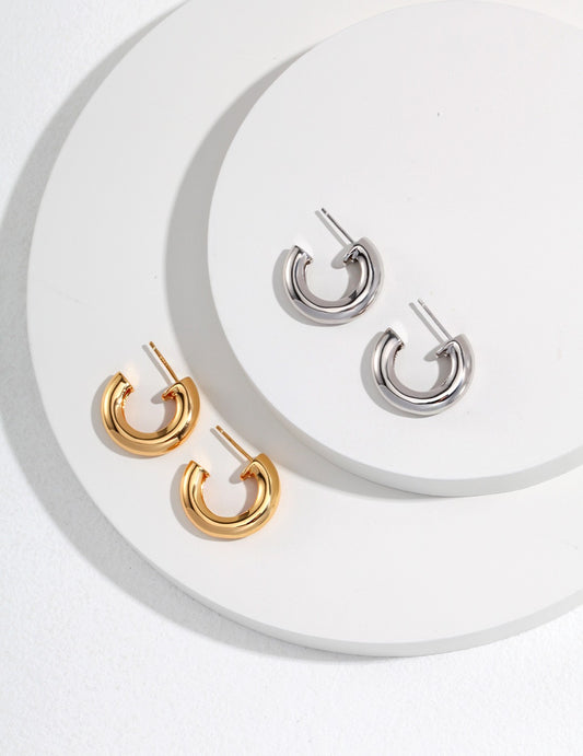 Minimalist Earrings｜Retro Gold & White Gold Timeless Design