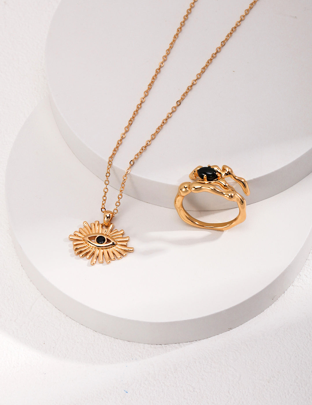 Pure Silver Zirconia Evil Eye Necklace｜Vintage Elegance with Protective Charm