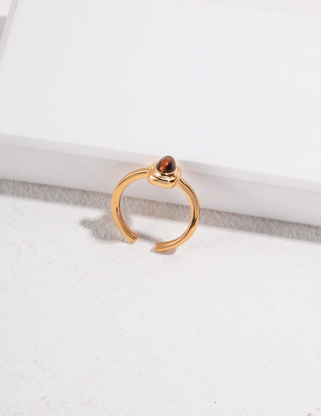 Pure Silver Tiger Eye Ring｜Retro Gold Vintage Strength