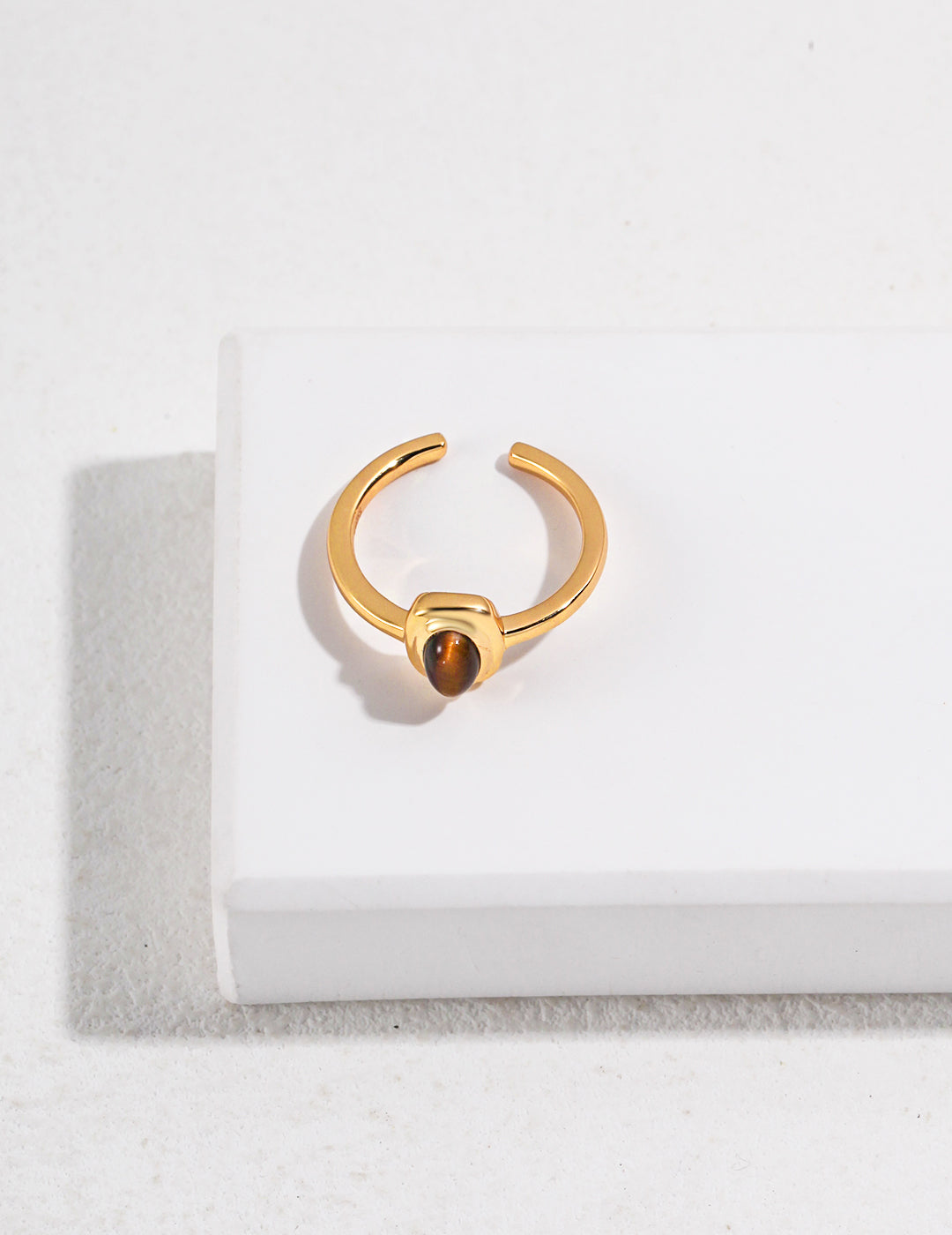 Pure Silver Tiger Eye Ring｜Retro Gold Vintage Strength