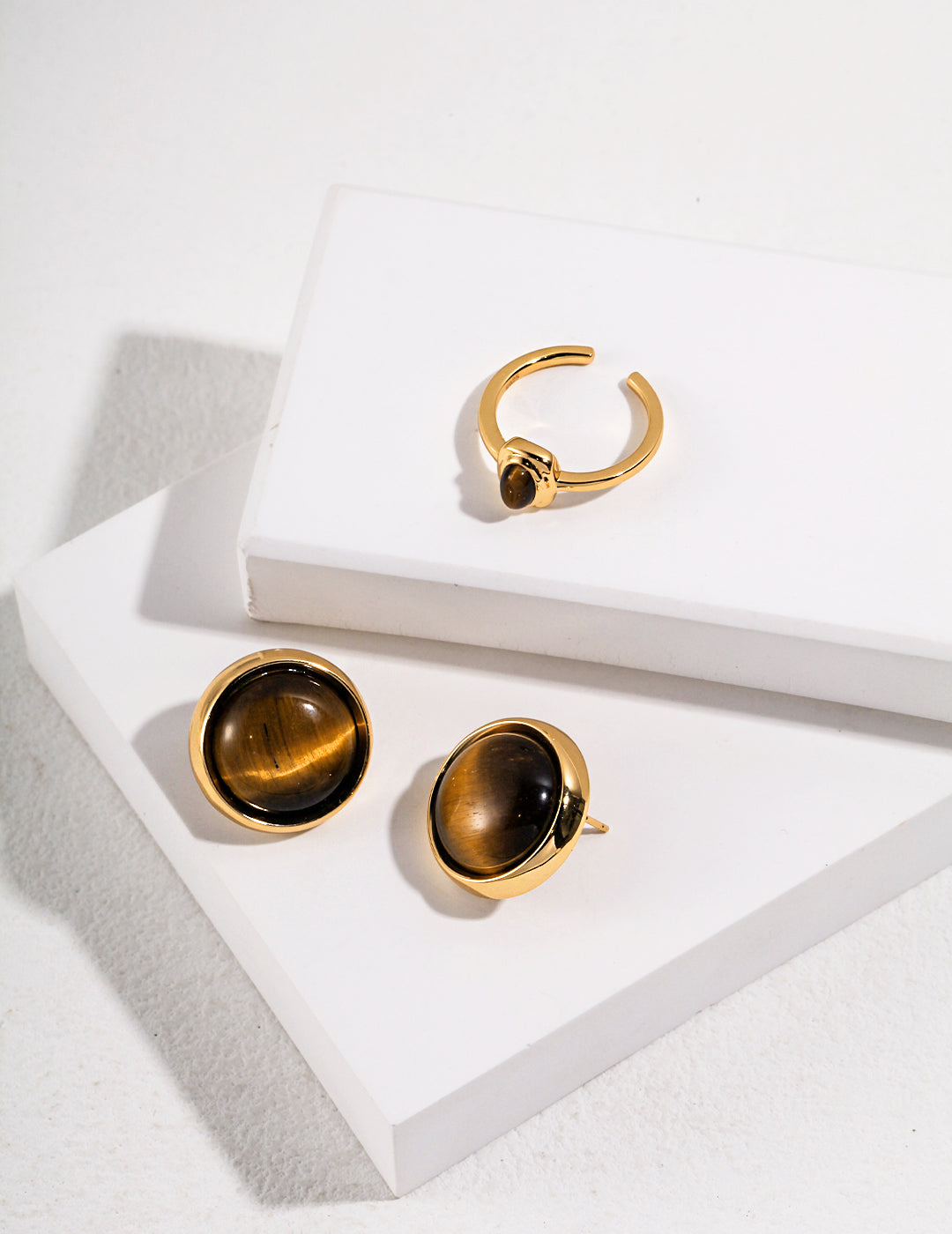 Pure Silver Tiger Eye Ring｜Retro Gold Vintage Strength