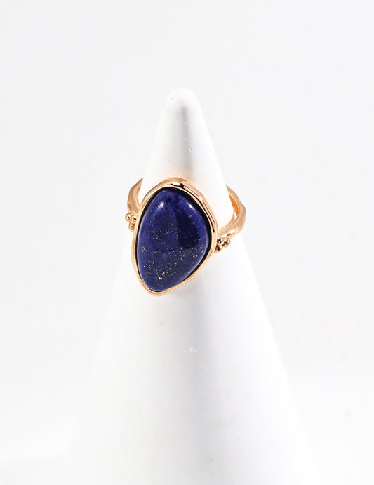 Retro Natural Lapis Lazuli Ring｜Vintage Gold Timeless Elegance