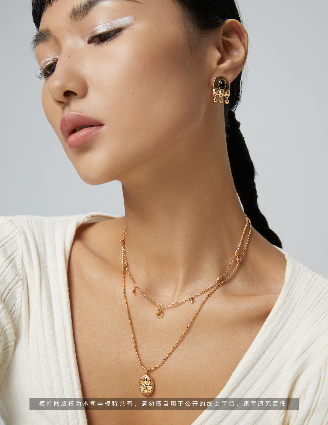 Celestial Moon & Stars Necklace｜Retro Gold & White Gold Cosmic Elegance