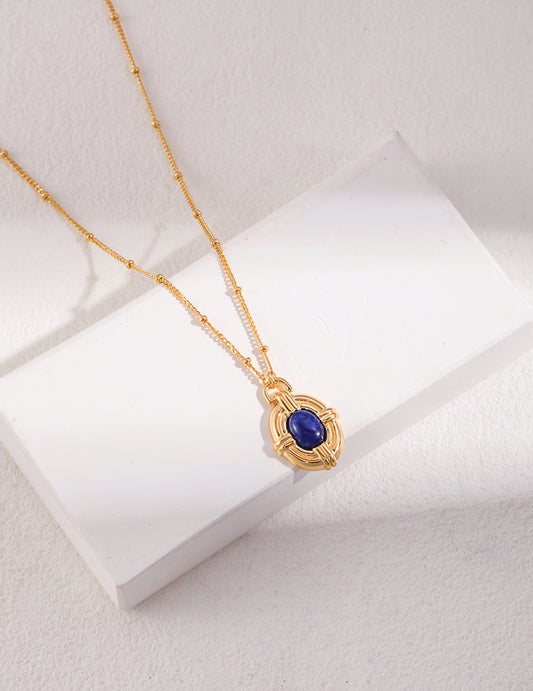 Lapis Lazuli Necklace｜Retro Gold Palace-Style Elegance