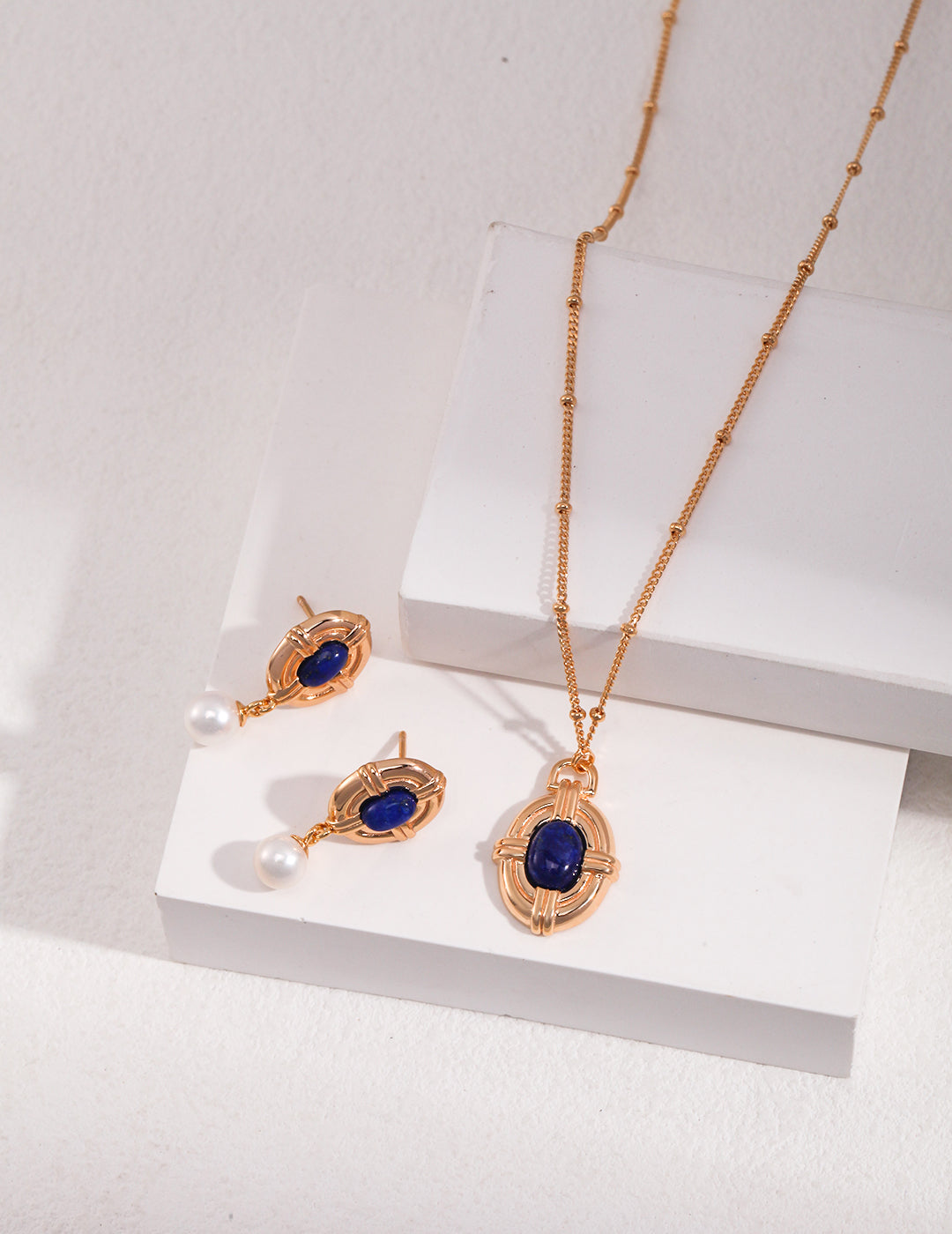 Lapis Lazuli Necklace｜Retro Gold Palace-Style Elegance