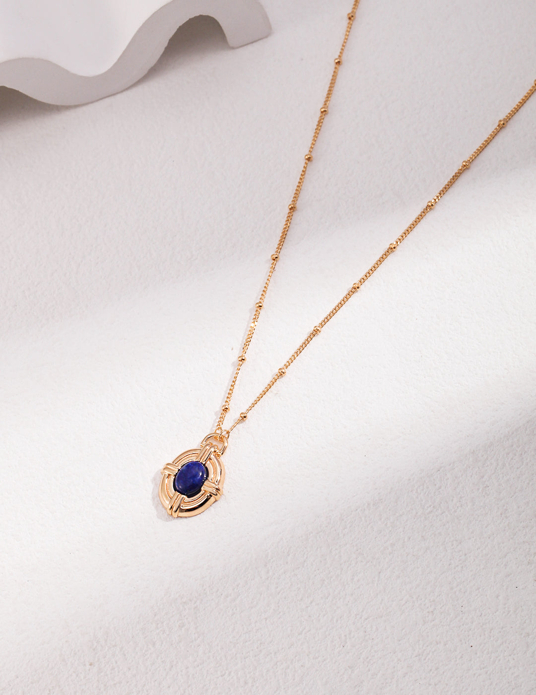 Lapis Lazuli Necklace｜Retro Gold Palace-Style Elegance