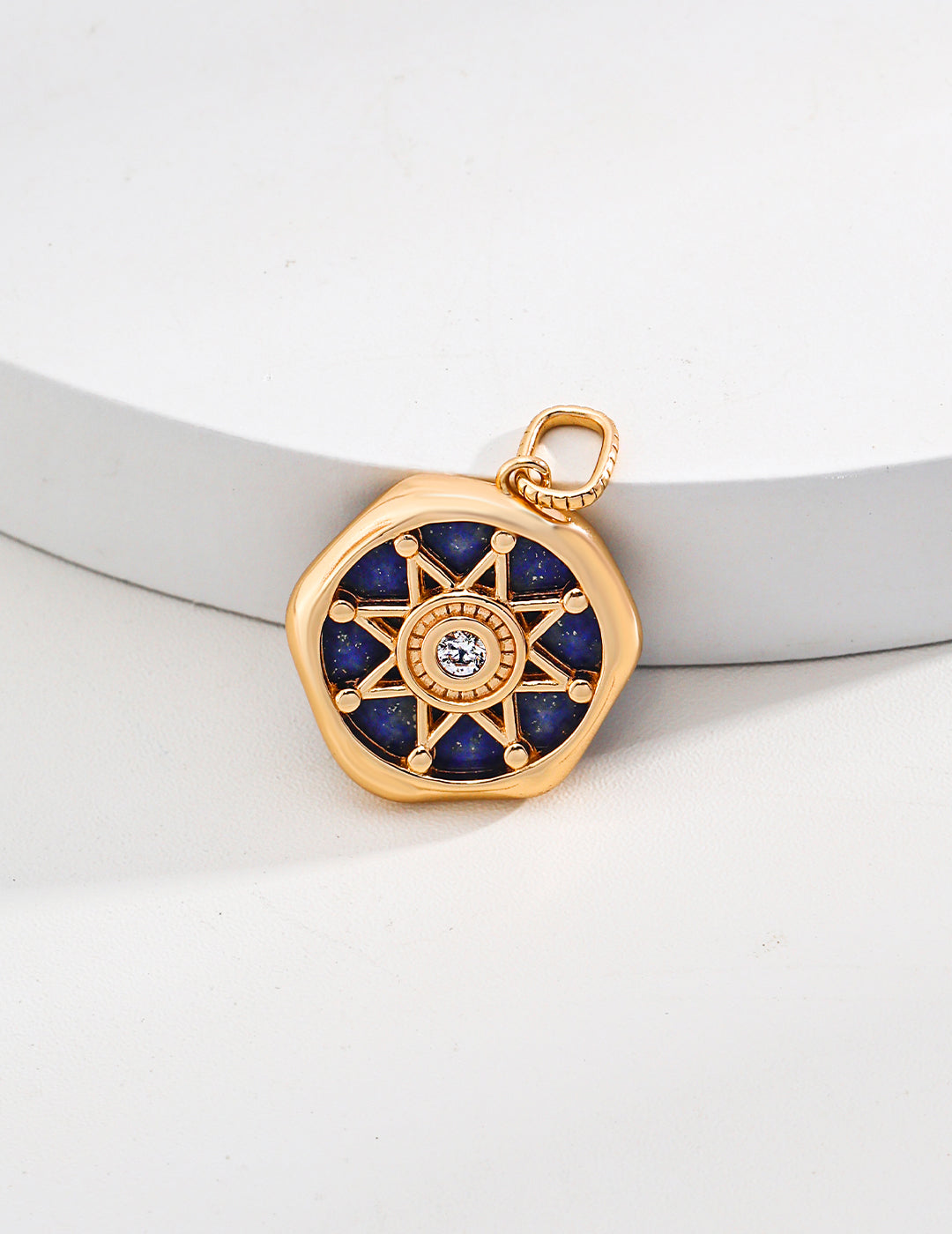 Lapis Lazuli & Zirconia Necklace｜Retro Gold Vintage Charm