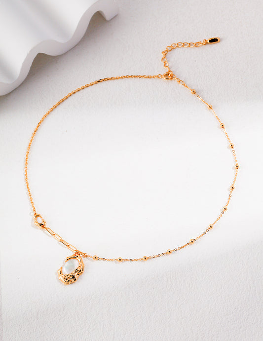 Lava Texture Mother-of-Pearl Jewelry Set｜Retro Gold & White Gold