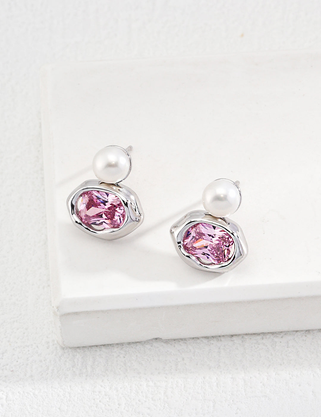 Pearl & Zirconia Drop Earrings｜Elegant Retro Gold & White Gold