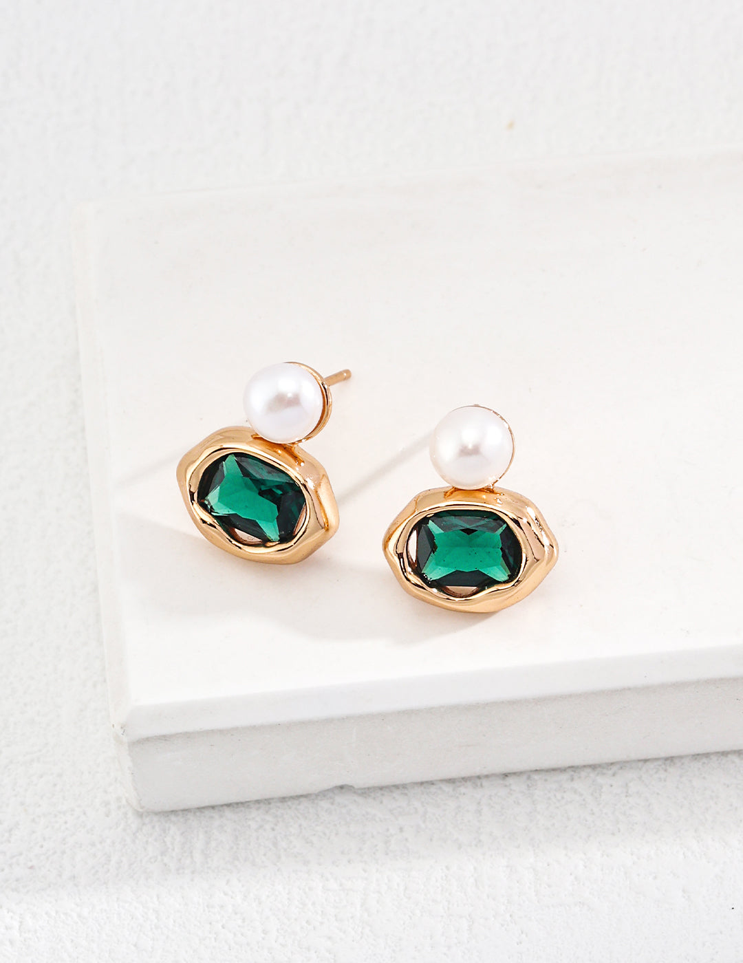 Pearl & Zirconia Drop Earrings｜Elegant Retro Gold & White Gold