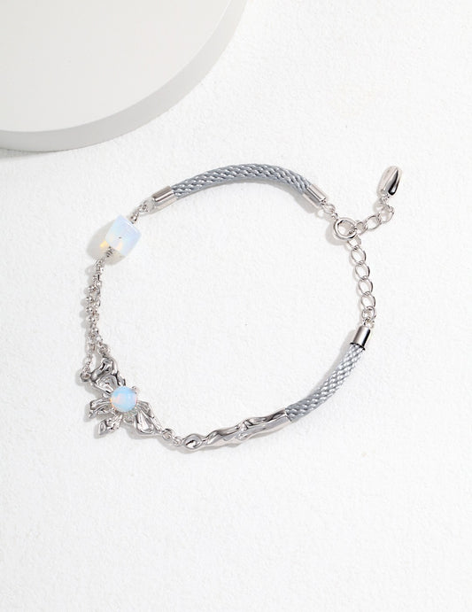 Opal Bow Bracelet｜Sweet & Chic Adjustable Silver Design