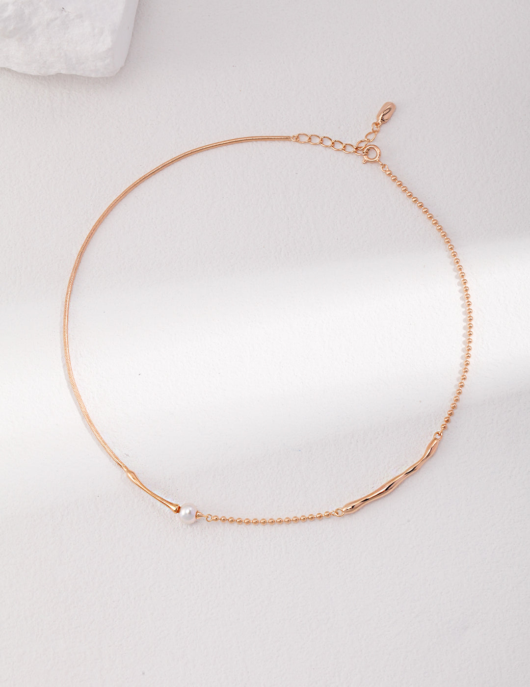 Natural Pearl Necklace｜Elegant Minimalism in Retro White Gold