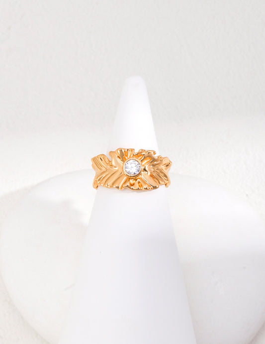Minimalist Zirconia Ring｜Retro White Gold Elegant Simplicity